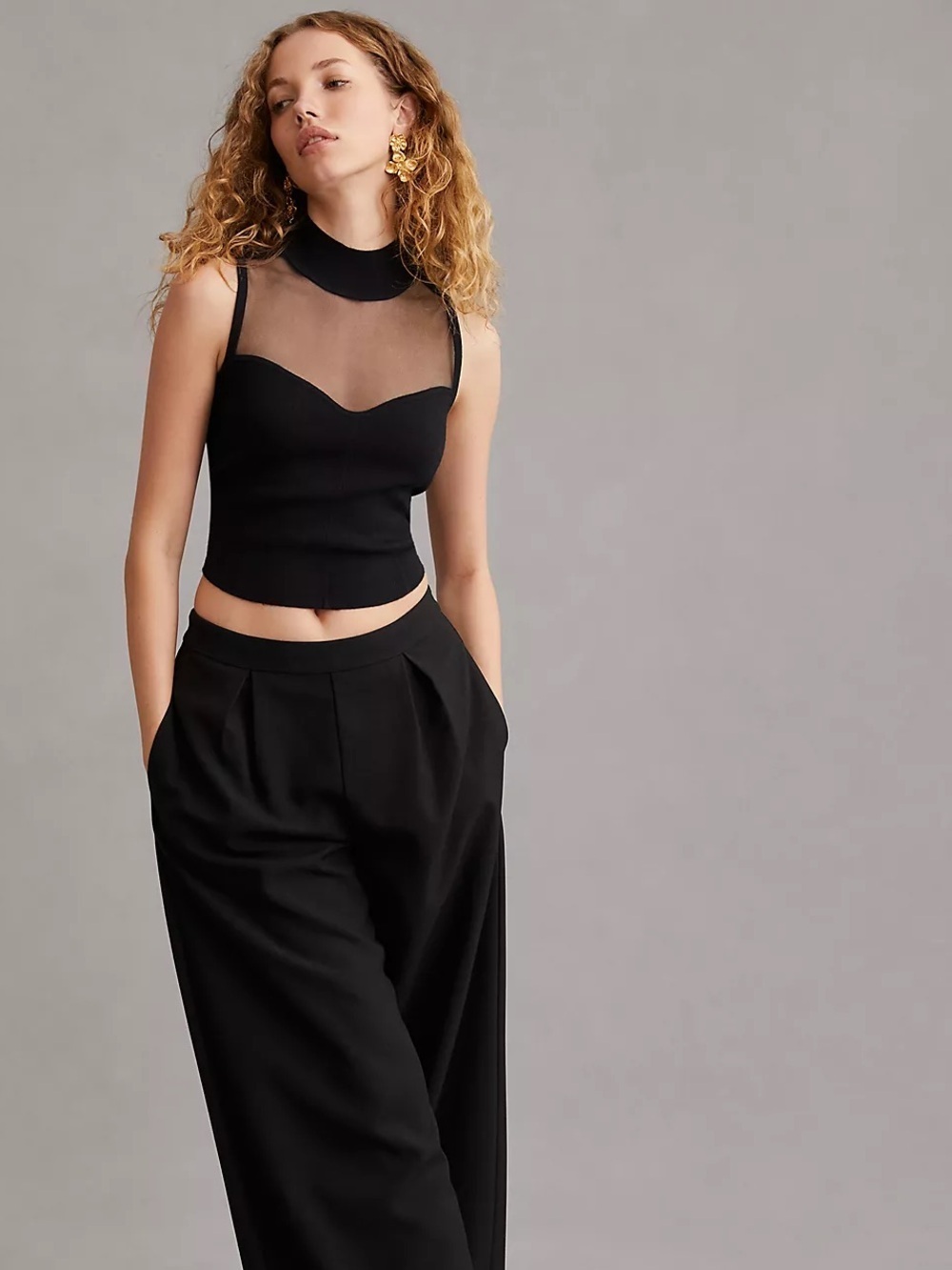 By Anthropologie Sweetheart Sweater Tank Medium Dark Academia Whimsigoth Mesh